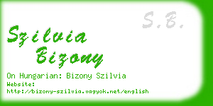 szilvia bizony business card